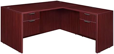 Regency L-Desk With Return, 71", Mahogany