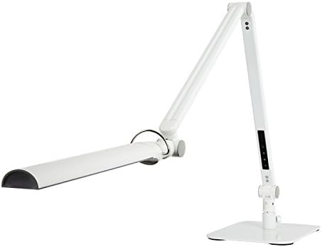 Softech - Natural Ultra Bright Light LED Lamp with Swiveling Head & Base Type (3 Lighting Modes, 5-Level Dimmer, Touch-Sensitive Control Panel, USB Charging Port, Mobile Device Charger) (White)