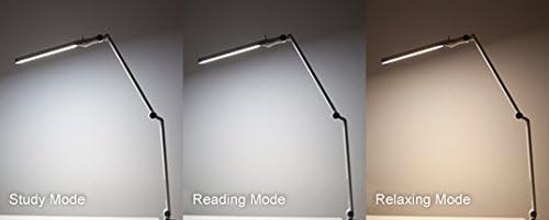 Softech - Natural Ultra Bright Light LED Lamp with Swiveling Head & Base Type (3 Lighting Modes, 5-Level Dimmer, Touch-Sensitive Control Panel, USB Charging Port, Mobile Device Charger) (Silver)