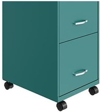 Pemberly Row 18" Deep 3 Drawer Mobile Metal Vertical File Cabinet - Black