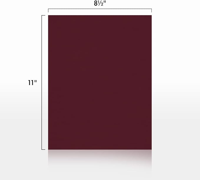 LUXPaper 8.5" x 11" Cardstock | Letter Size | Burgundy Linen | 100lb. Cover (183lb. Text) | 50 Qty
