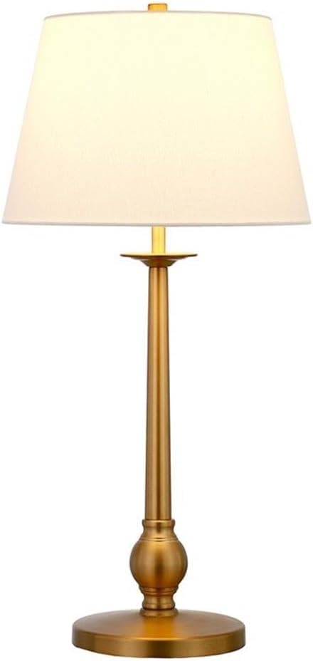 Wilmer 28" Tall Table Lamp with Fabric Shade in Brass/White