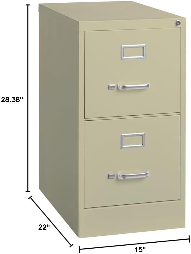 Scranton & Co 22" 2-Drawer Metal Letter Width Vertical File Cabinet in Beige
