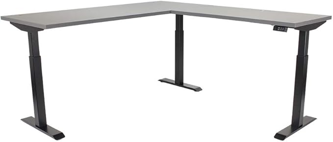 Lift It, Electric Sit Stand Adjustable Height 72"x24" I 48"x24" L-Shape Office Desk for Office or Home, Dual Motor, 4 Memory Digital Control with USB Charging, Charcoal Pattern Top and Black Frame