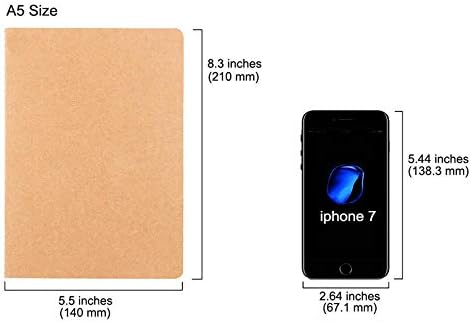 16 Pack Kraft Notebooks, Journals in Bulk for Writing, Blank Paper Sketchbooks, 60 Pages Notebook, 8.3x5.5 Inch, A5 Size, Travel Journal Set, for Gifts, Students and Office Supplies