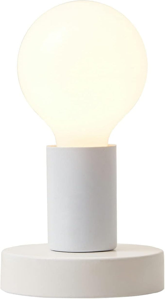 Vintage Table Lamp, Industrial Desk Lamp Small Retro Night Light Steampunk E26 Lamp Holder for Home Lighting Decor, Cafe Bar, Studio Antique Decor, White (Without Bulb)