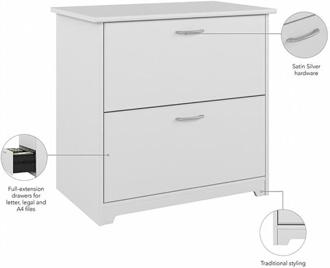 Pemberly Row 2 Drawer Lateral File Cabinet in White - Engineered Wood