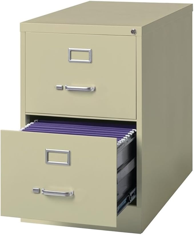 Scranton & Co 25" 2-Drawer Metal Legal Width Vertical File Cabinet in Beige
