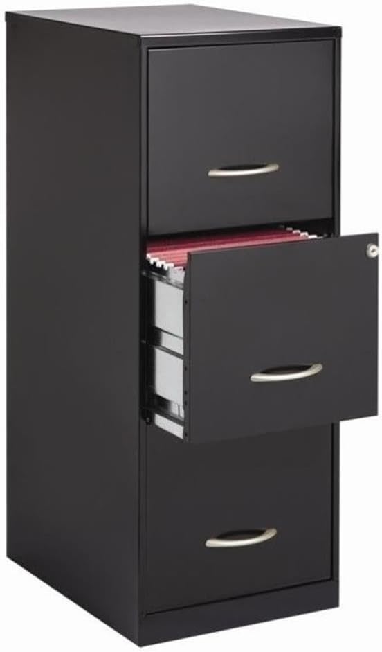 Office Designs Cooper 3 Drawer Letter File Cabinet in Black