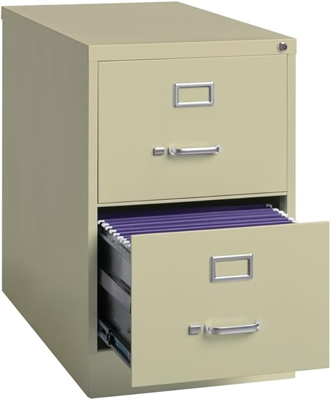 Scranton & Co 25" 2-Drawer Metal Legal Width Vertical File Cabinet in Beige