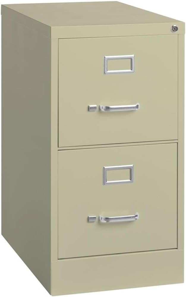 Scranton & Co 22" 2-Drawer Metal Letter Width Vertical File Cabinet in Beige