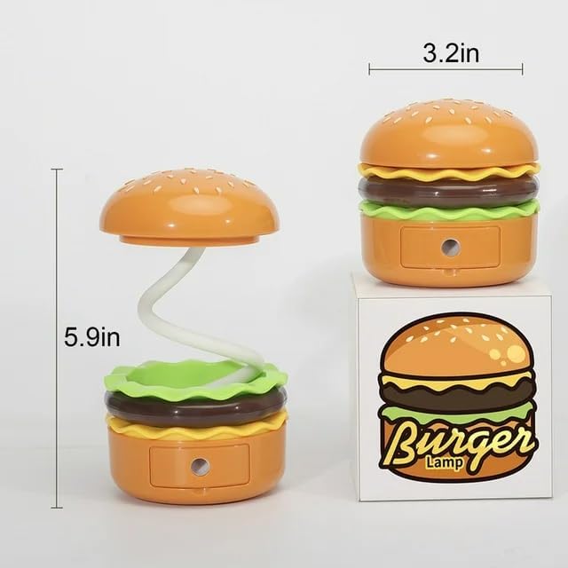 Generic Cute Desk Lamp,Table lamp,Night Lights,Hamburger Small Night lamp,Desk Accessories, Room Decor for Boys Girls Gifts, Yellow, SY-KD300
