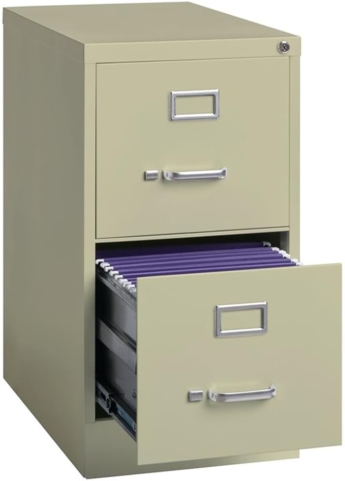 Scranton & Co 22" 2-Drawer Metal Letter Width Vertical File Cabinet in Beige