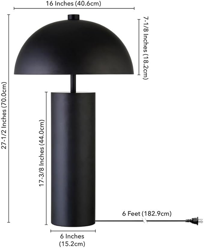 York 27" Tall Table Lamp with Metal Shade in Blackened Bronze/Blackened Bronze