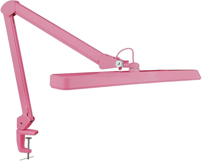 Neatfi XL 2,500 Lumens LED Task Lamp, 22 Inches Wide, 30W, 162 Pcs SMD LED, Eye-Caring, Desk Light with Clamp for Home, Office, and Study Room (Non-CCT, Pink)