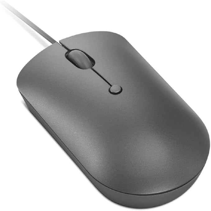Lenovo 540 USB-C Wired Connection Computer Mouse for PC, Laptop, Computer with Windows or Chrome OS - Ambidextrous Design - 4 Button - Compact Size -Storm Grey