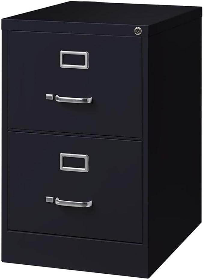 Scranton & Co 25" 2-Drawer Metal Legal Width Vertical File Cabinet in Black