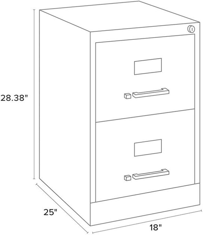 Scranton & Co 25" 2-Drawer Metal Legal Width Vertical File Cabinet in Black