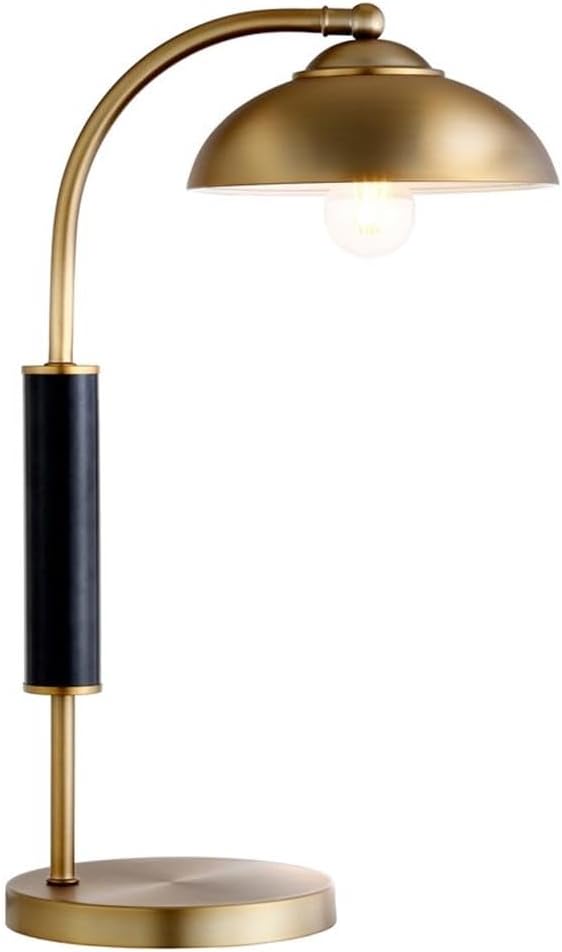 Henn&Hart 24" Tall Two-Tone Table Lamp with Metal Shade in Brass/Matte Black, for Home, Living Room, Bedroom, Entertainment Room, Office, Kitchen, Dining