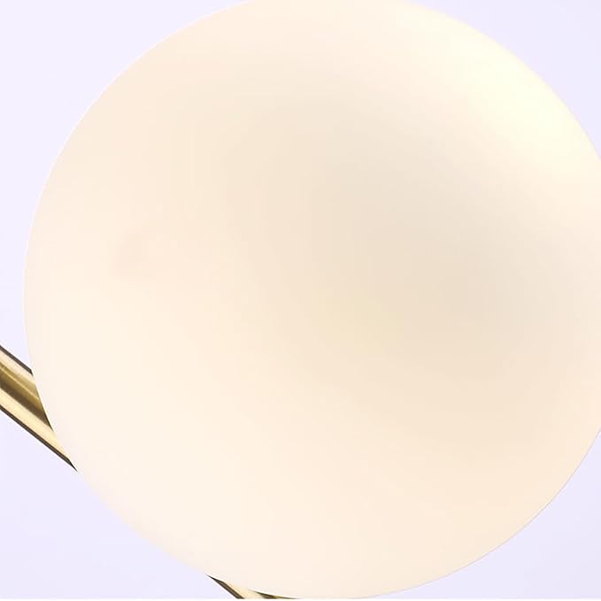Mid Century Table Lamp Modern 2 Glass Globe Table Lamp Gold Desk Lamp Retro with White Frosted Glass Shade Adjustable Brightness Desk Lamp for Bedrooms Living Room Study Library
