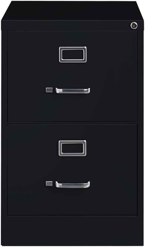 Scranton & Co 25" 2-Drawer Metal Legal Width Vertical File Cabinet in Black