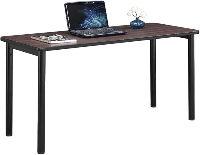 Stahl Table Desk - Walnut Laminate/Black Steel Frame | Mobile Pedestals, Stylish Office Furniture, Steel Frame