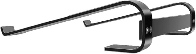MMOBIEL Laptop Stand - Riser 10 to 18 inches - Ventilated Holder Universal - Laptop Stand for Desk Compatible with MacBook, Notebook, ASUS and More - Incl. Tools - Black Aluminum