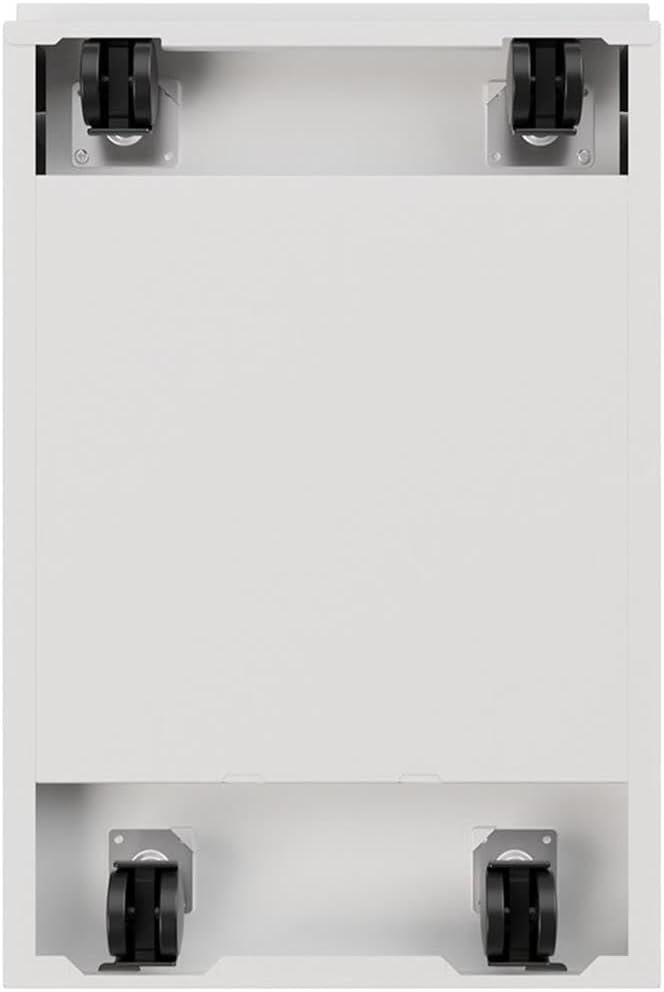 Pemberly Row 2 Drawers 27.75" Vertical White Metal Filing Cabinet Lockable Pre-Assembled Stationary Letter Size for Home, Office