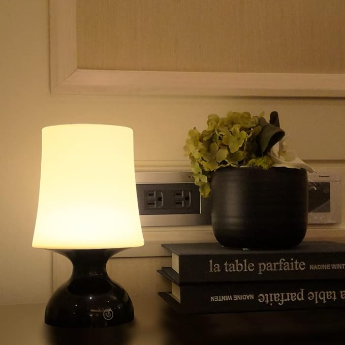 LED Mood Light,Black and White Lamp,Nordic Style Table lamp,Minimalist Desk Lamp,Nursery Night Light,Battery Operated Table Lamp,Children Bedside Gift, Portable LED Lamp