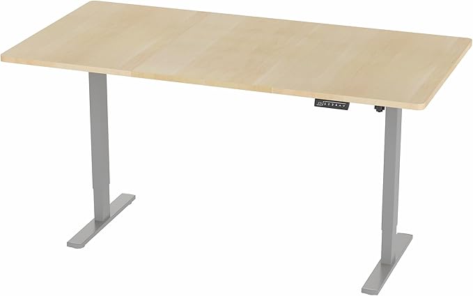 VIVO Electric 71 x 36 in Standing Desk, Memory Height Adjustment, 1B Series, Light Wood Top Gray Frame, DESK-KIT-1G7C-36