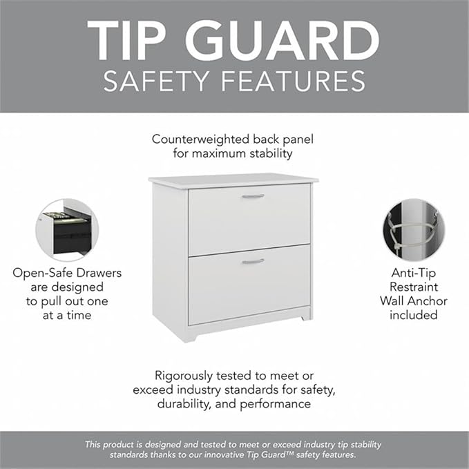 Pemberly Row 2 Drawer Lateral File Cabinet in White - Engineered Wood