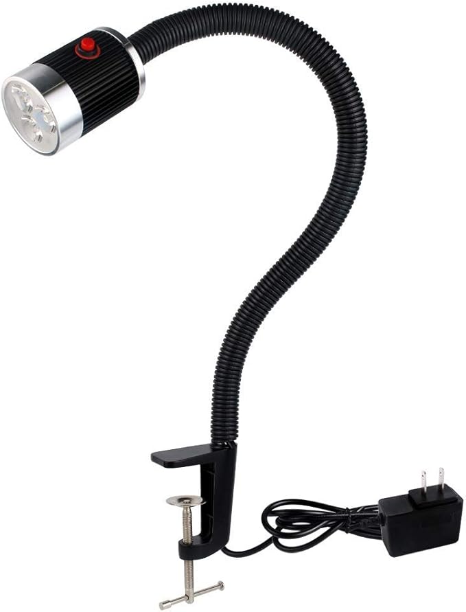 Gooseneck LED Light, Clamp Gooseneck Light 900 Lumen 120 Volt Fixed with C Clamp Industrial Work Lamp for Machine Tools and Lathe