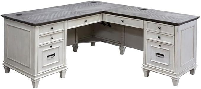 Martin Furniture Pedestal Desk, White