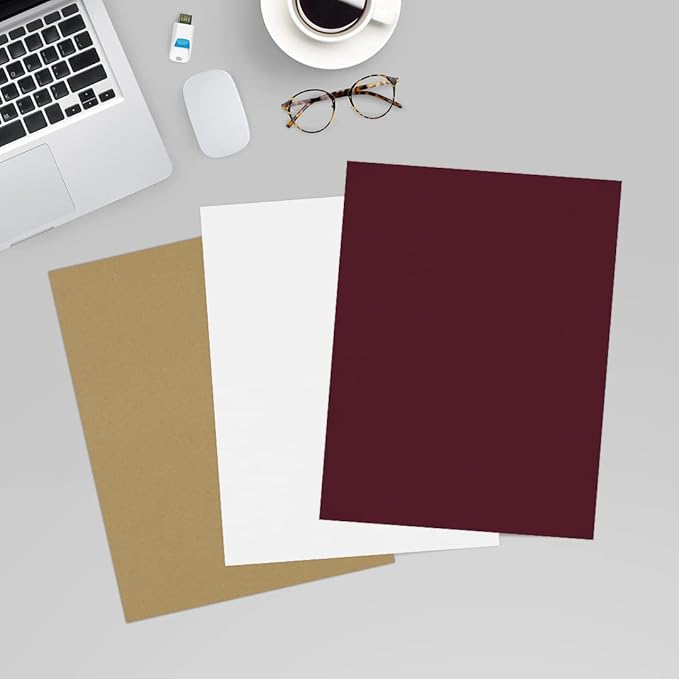 LUXPaper 8.5" x 11" Cardstock | Letter Size | Burgundy Linen | 100lb. Cover (183lb. Text) | 50 Qty