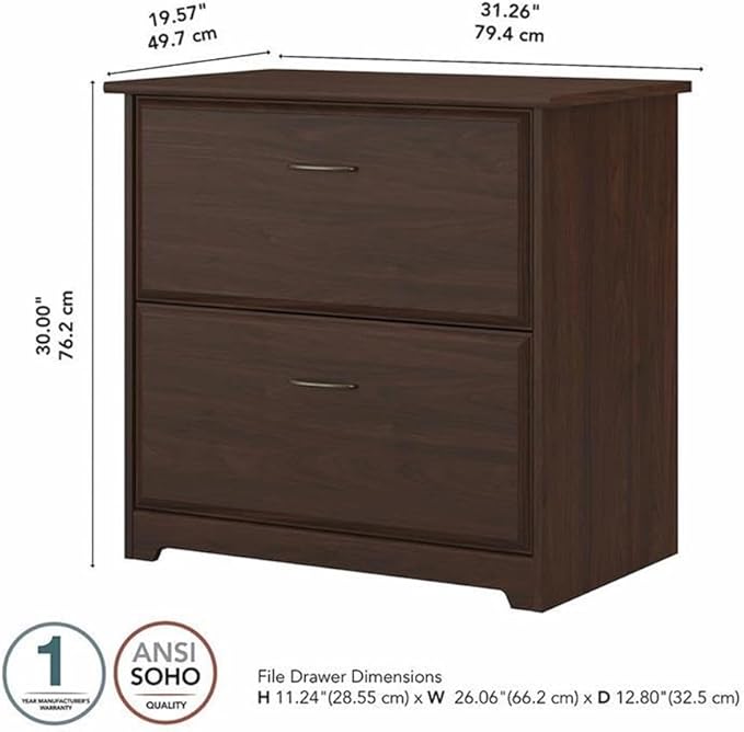 Pemberly Row 2 Drawer Lateral File Cabinet in Modern Walnut - Engineered Wood