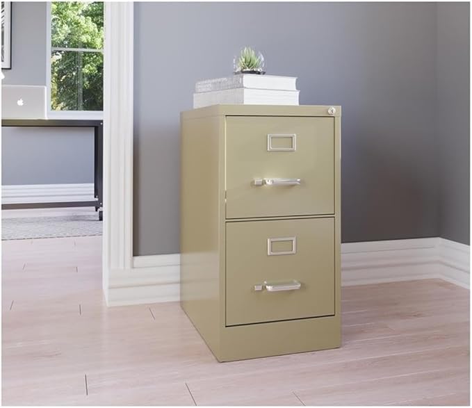 Scranton & Co 22" 2-Drawer Metal Letter Width Vertical File Cabinet in Beige