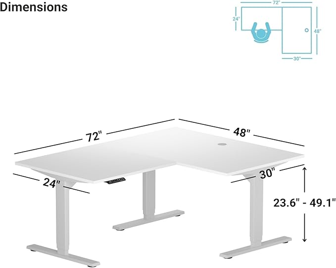 Progressive Desk Standing Desk: FLT-05, DT-4224-RW, DT-4830-RW, DA-10-Black 1 Kit