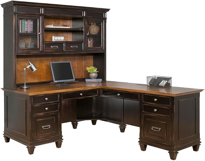 Martin Furniture Hartford L-Shaped Desk, Brown