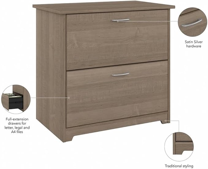 Pemberly Row 2 Drawer Lateral File Cabinet in Ash Gray - Engineered Wood