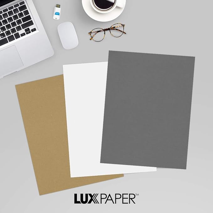 LUXPaper 8.5" x 11" Cardstock | Letter Size | Sterling Gray Linen | 100lb. Cover | 250 Qty