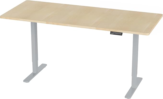 VIVO Electric 71 x 30 in Standing Desk, Memory Height Adjustment, 1B Series, Light Wood Top Gray Frame, DESK-KIT-1G7C