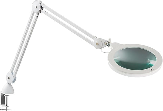 Magnifying Lamp XL - Clip On Magnifier Lamp for Nail Salons, Tattoo Artists, Reading & Detailed Work - Dimmable Mag Lamp