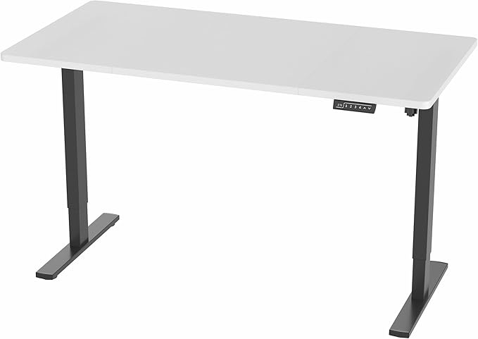 VIVO Electric 60 x 30 in Standing Desk, Memory Height Adjustment, 1B Series, White Top Black Frame, DESK-KIT-1B6W-30
