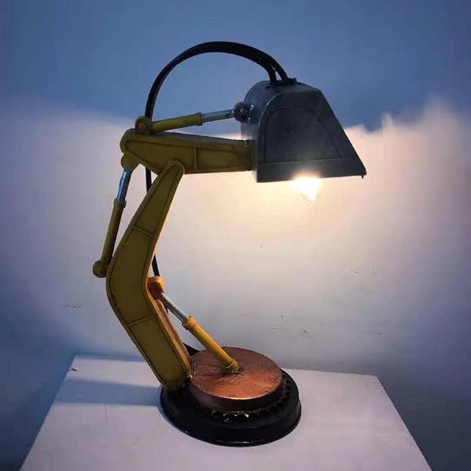 TOPINCN Industrial Design Excavator Desk Lamp, Digger LED Night Light Bedside Desk Lamp for Home Bedroom Decoration Unique Light