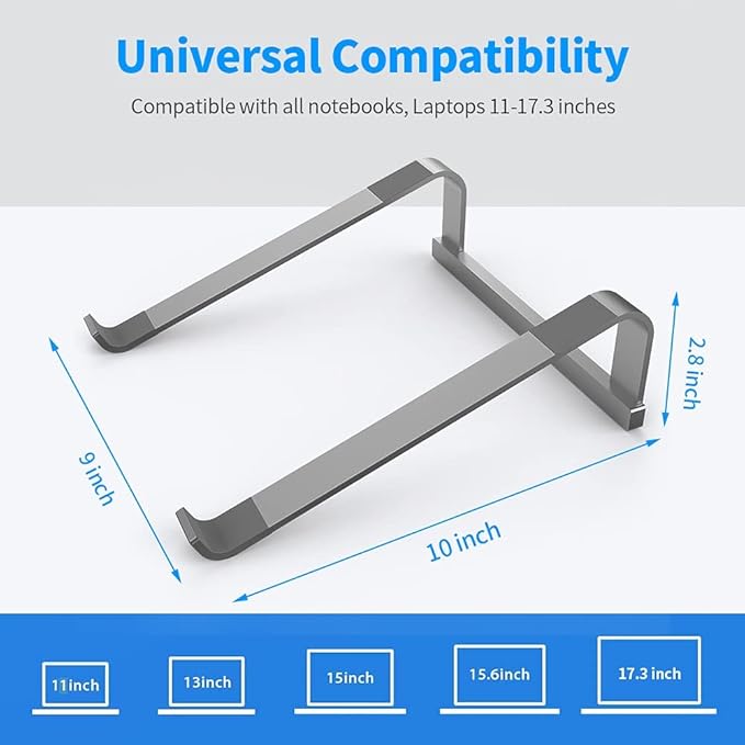 MacBook Pro Stand - Aluminum Ergonomic Computer Riser for 12-16.2 inch Laptops, Cooling Stand for Mac, HP, Dell & More (Space Gray)