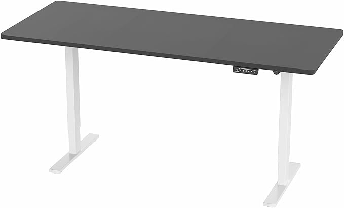 VIVO Electric 71 x 30 in Standing Desk, Memory Height Adjustment, 1B Series, Black Top White Frame, DESK-KIT-1W7B
