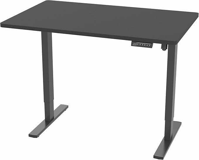 VIVO Electric 48 x 30 in Standing Desk, Memory Height Adjustment, 1B Series, One-Piece Black Top, Black Frame, DESK-KIT-1B5B