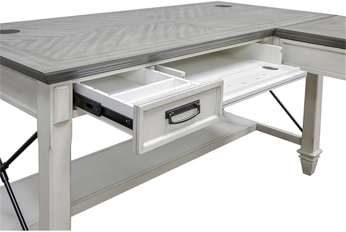 Martin Furniture Open L-Desk, White