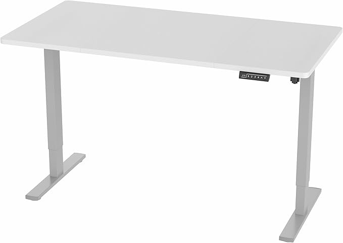 VIVO Electric 60 x 30 in Standing Desk, Memory Height Adjustment, 1B Series, White Top Gray Frame, DESK-KIT-1G6W-30