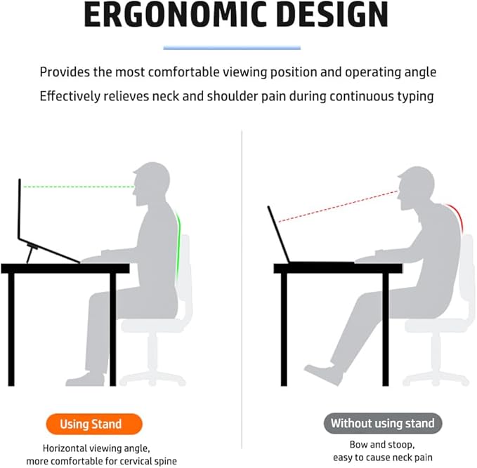 2PCS Zinc Alloy Mini Foldable Laptop Stand, Portable Computer Keyboard Riser with 2 Adjustable Angles, Self-Adhesive Invisible Notebook Stand and Keyboard Lift for Desk (Silver)